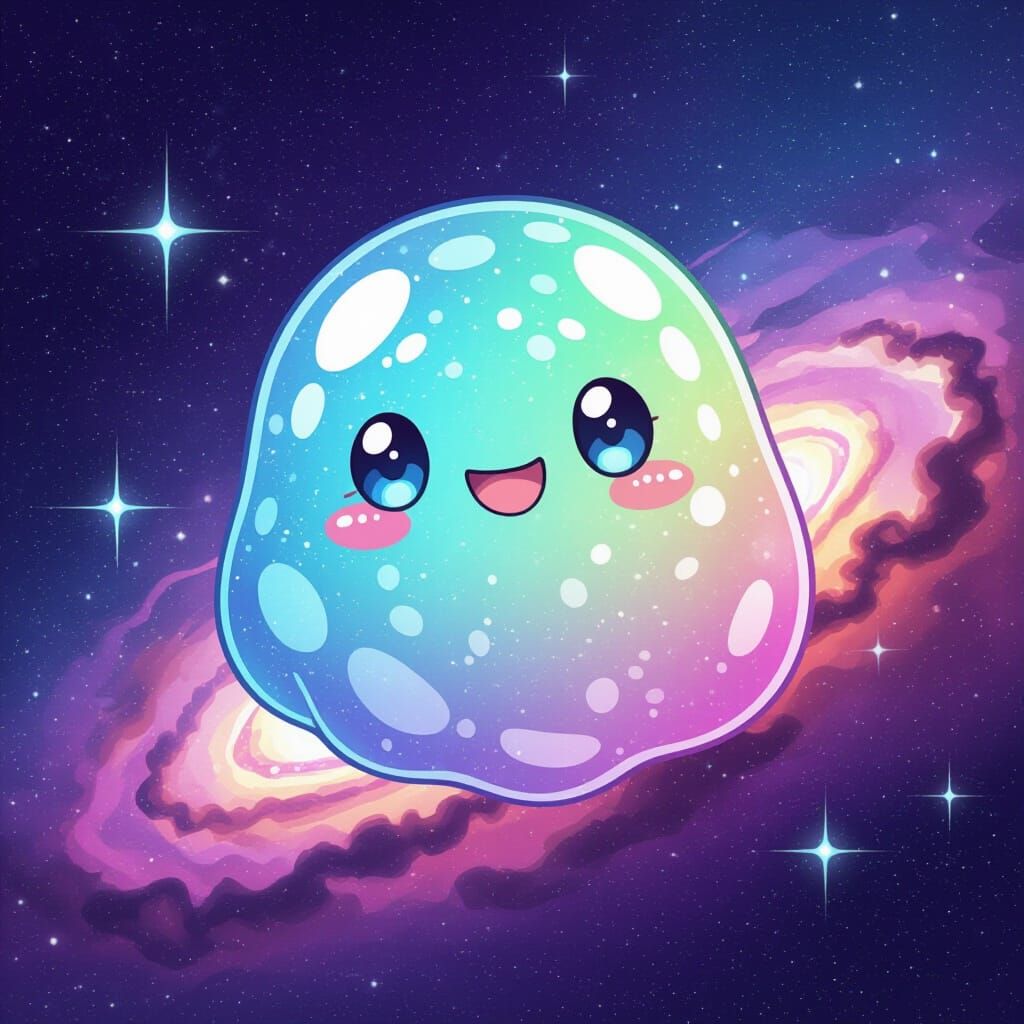 Chibi Nova Slime in Pastel Galaxy: Anime Style