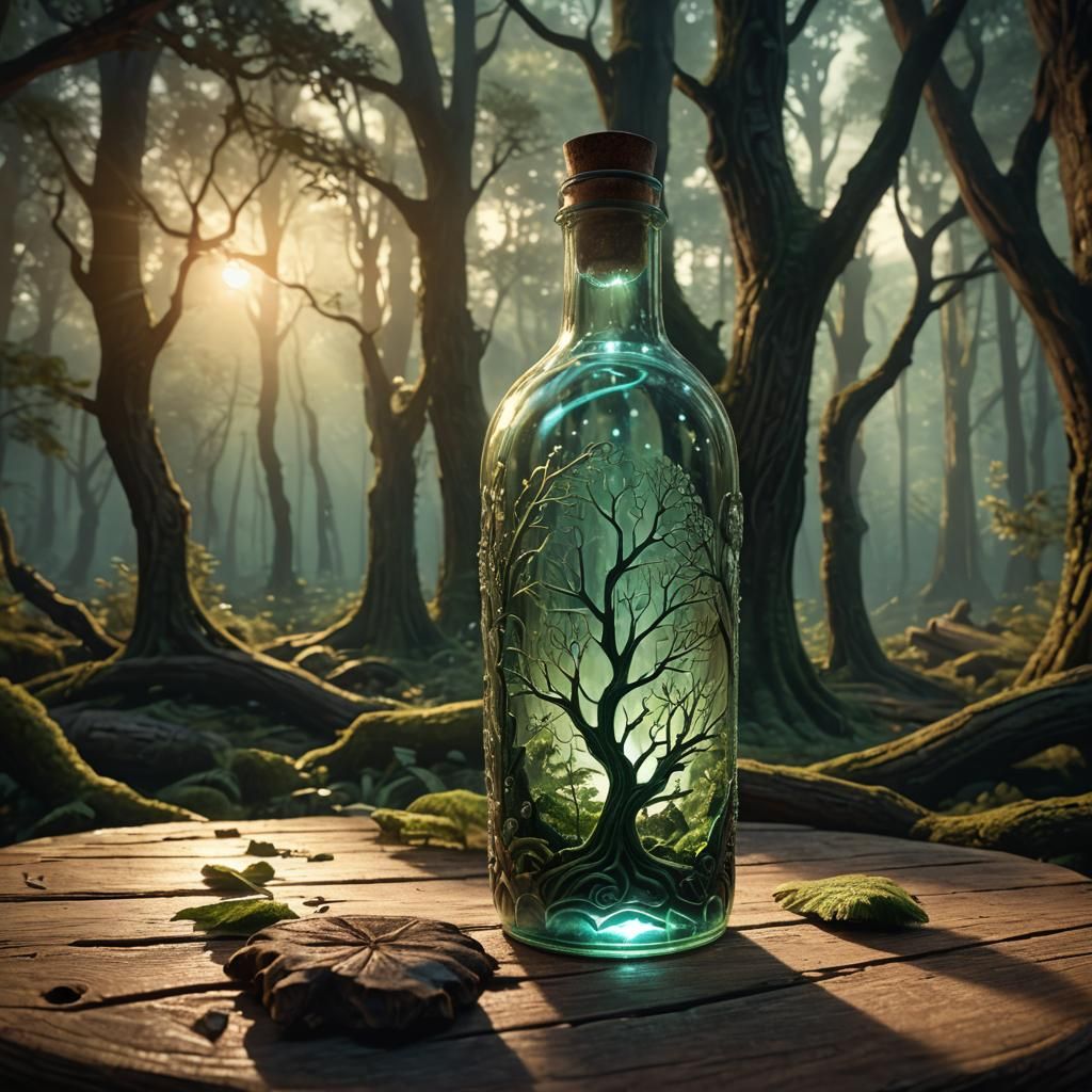 Mystical Forest in a Bottle: Digital Matte Painting