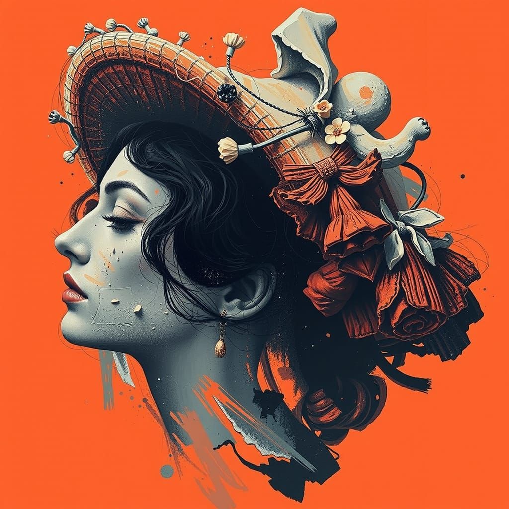 Abstract Woman Portrait in Kazimir Malevich Style