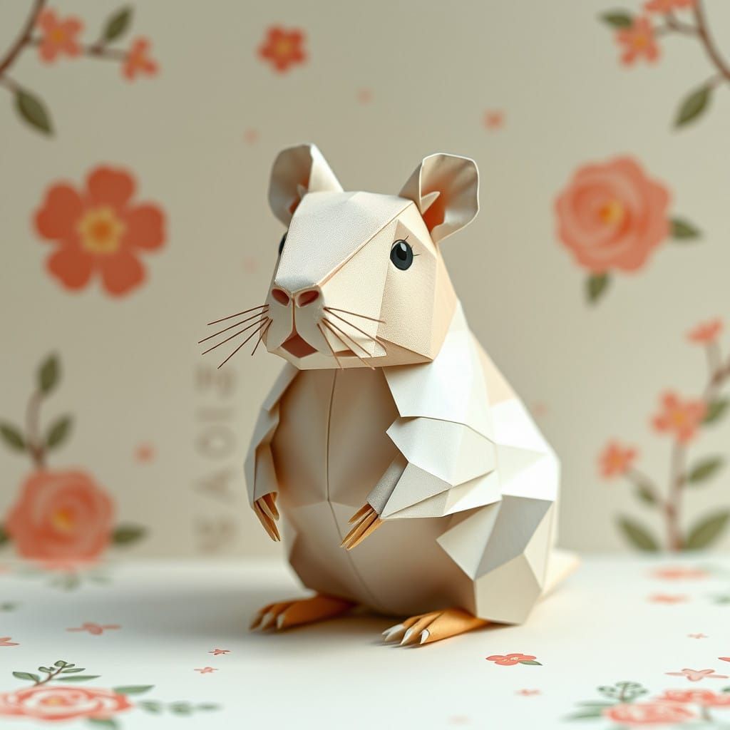 Ethereal Origami Capybara in Whimsical Paper Art