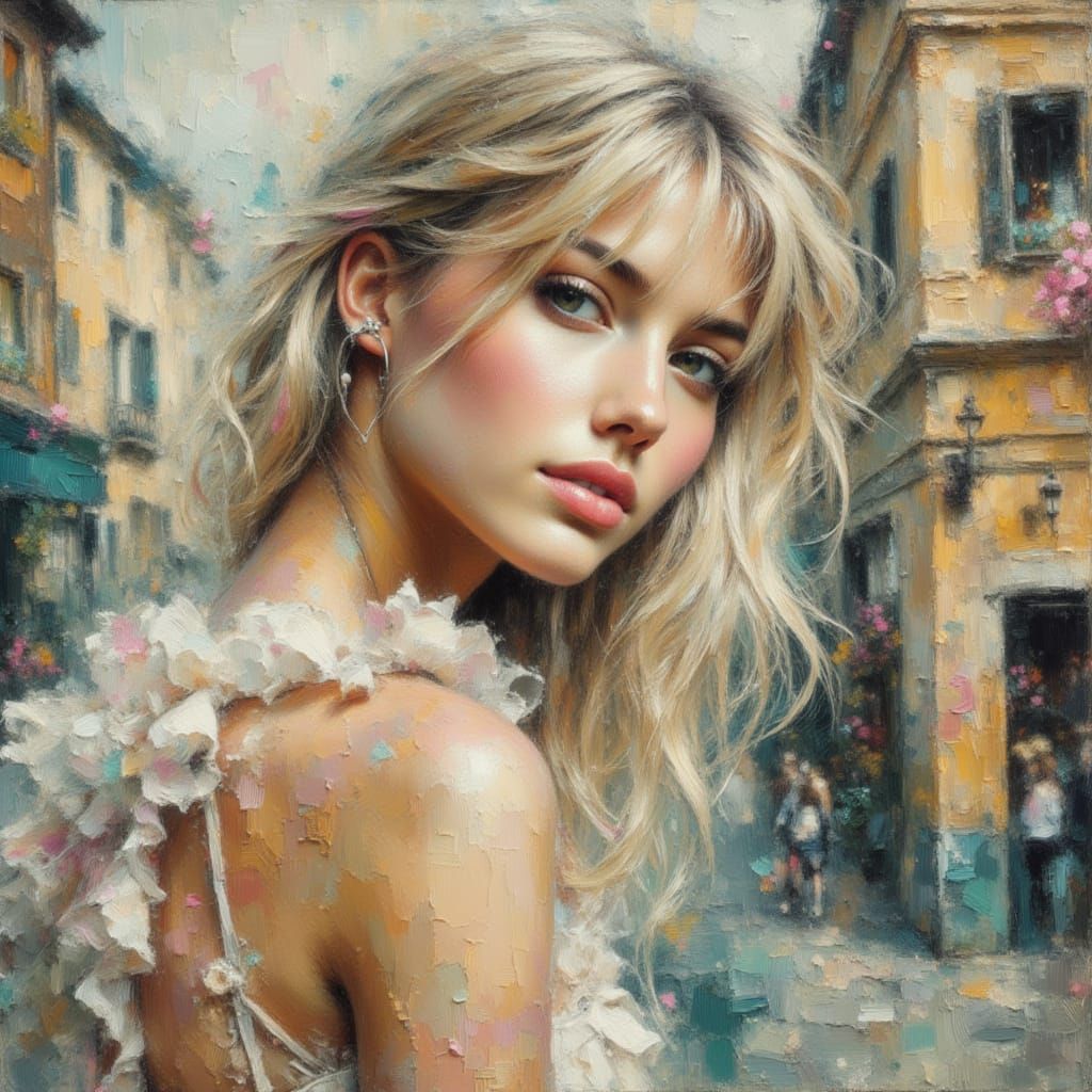 Woman in Soft Cityscape with Unity Light