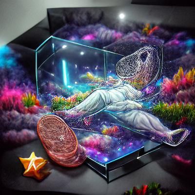 Dreamscape: Holographic Astral Illustration in Mixed Media