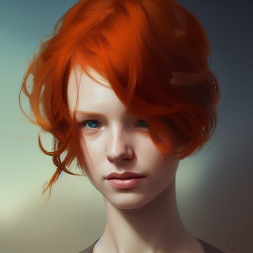 Detailed Ginger Portrait in Hyperrealistic Style