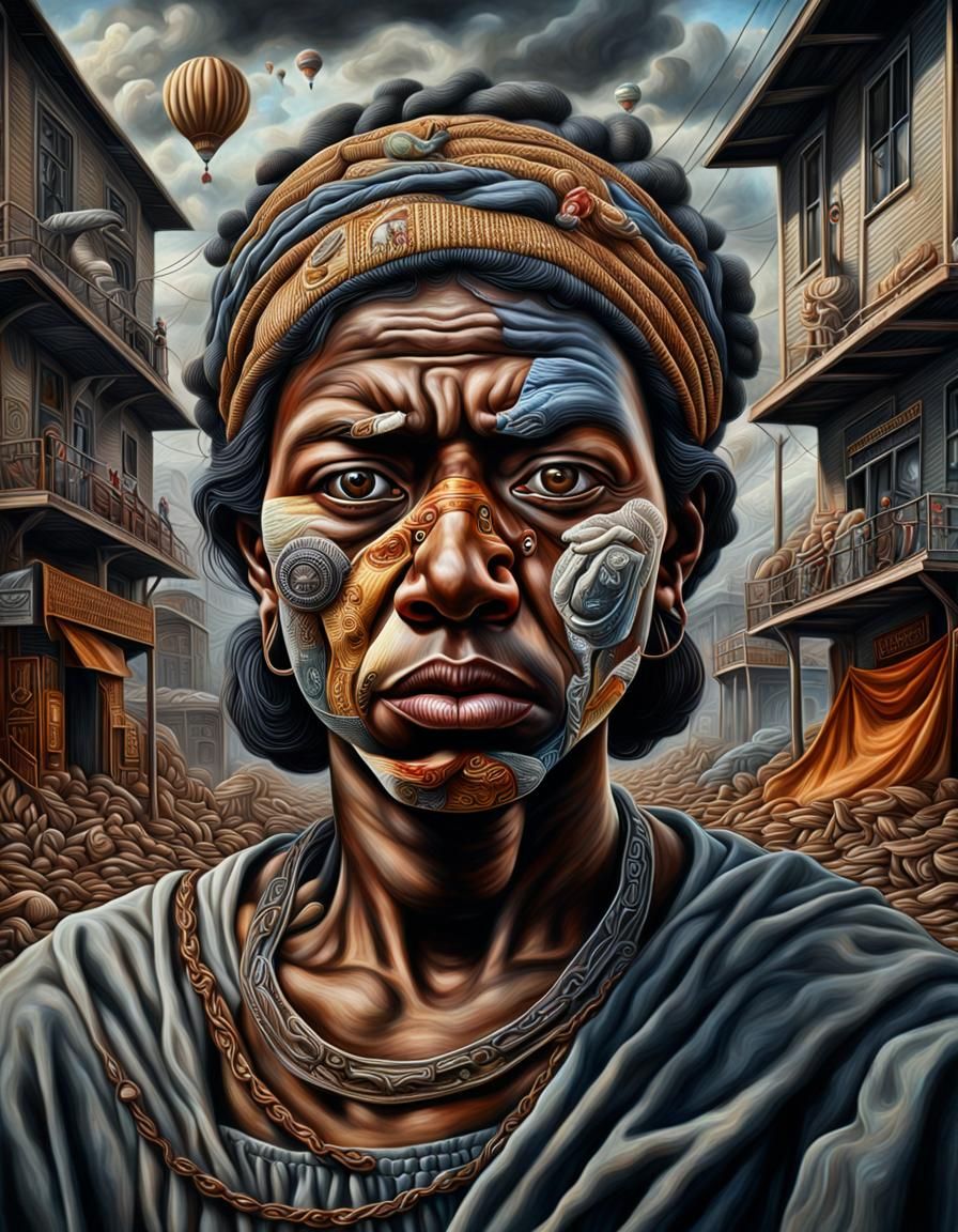 Surrealist Painting of Social Injustice in HDR