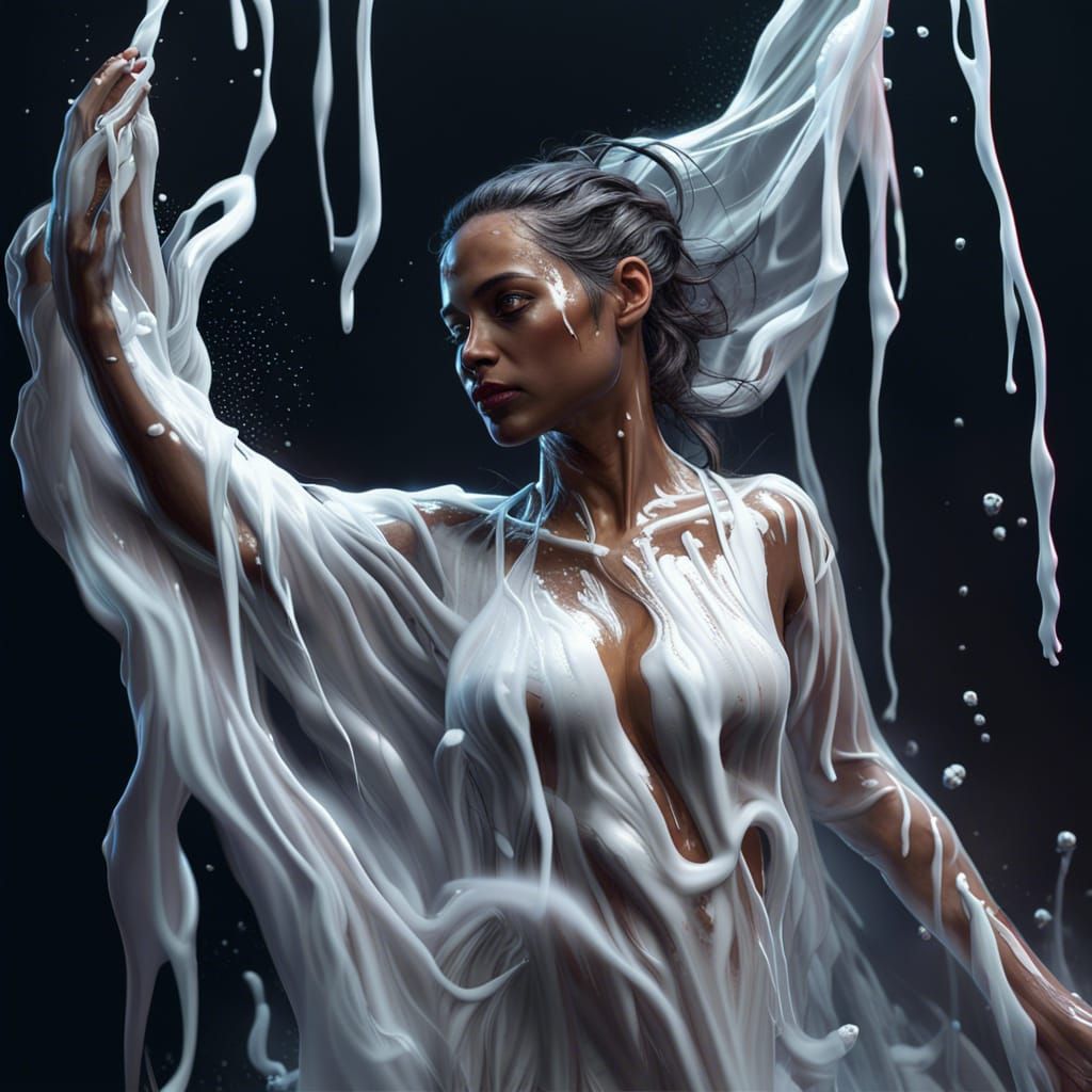 Woman in Slime: Detailed Matte Painting