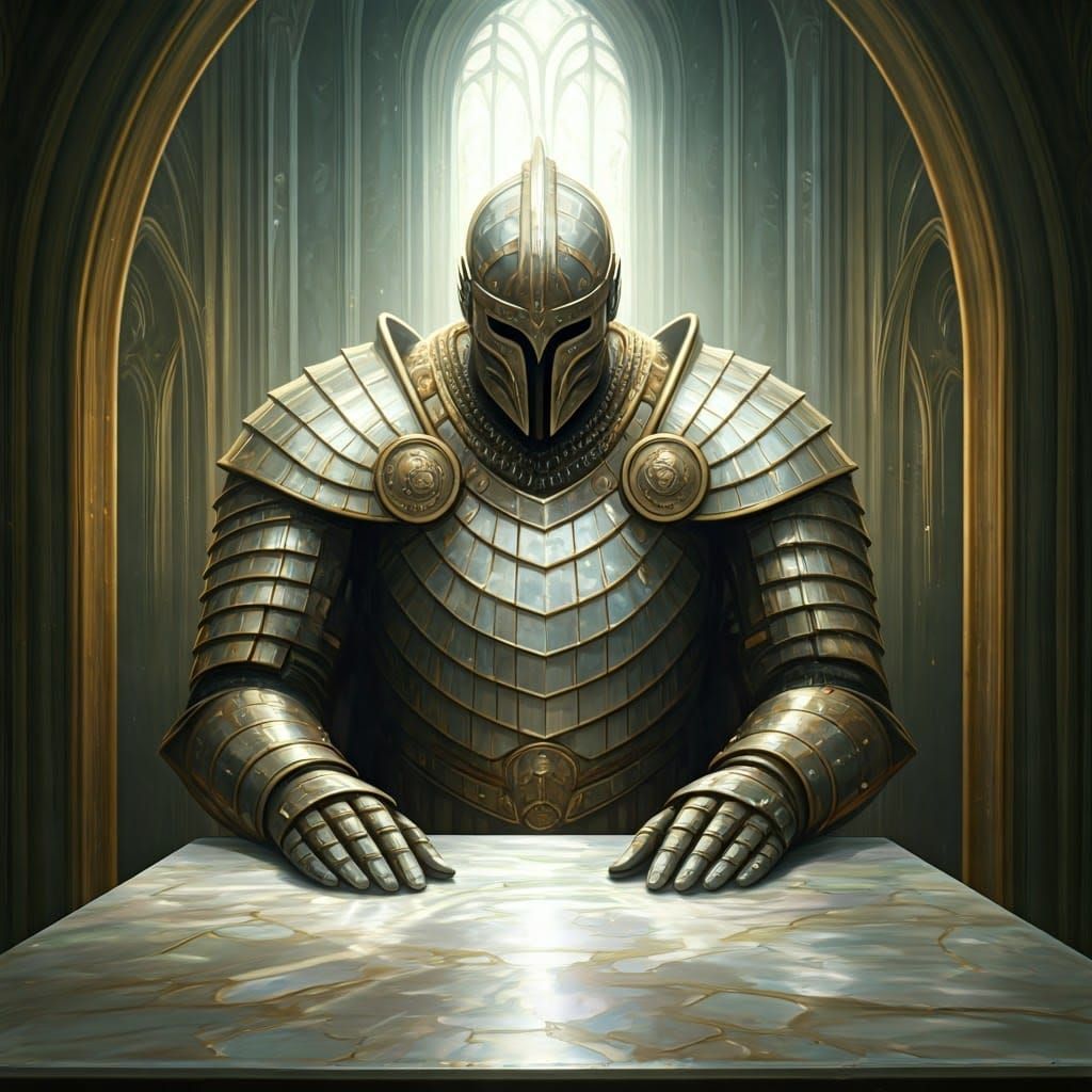 A Majestic Figure in Crystal Armor