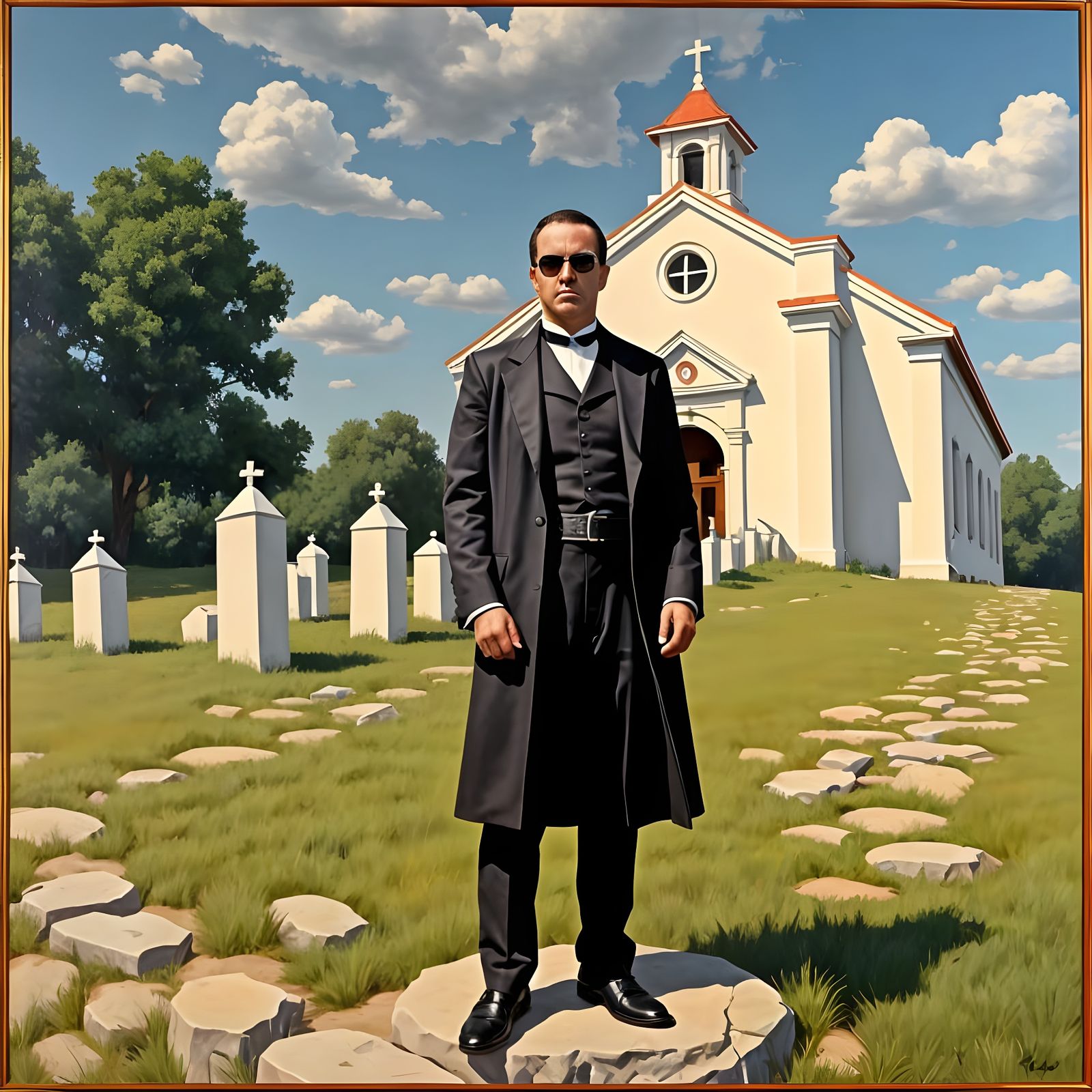 Reverend Jim Jones in Sunglasses at Antietam Church