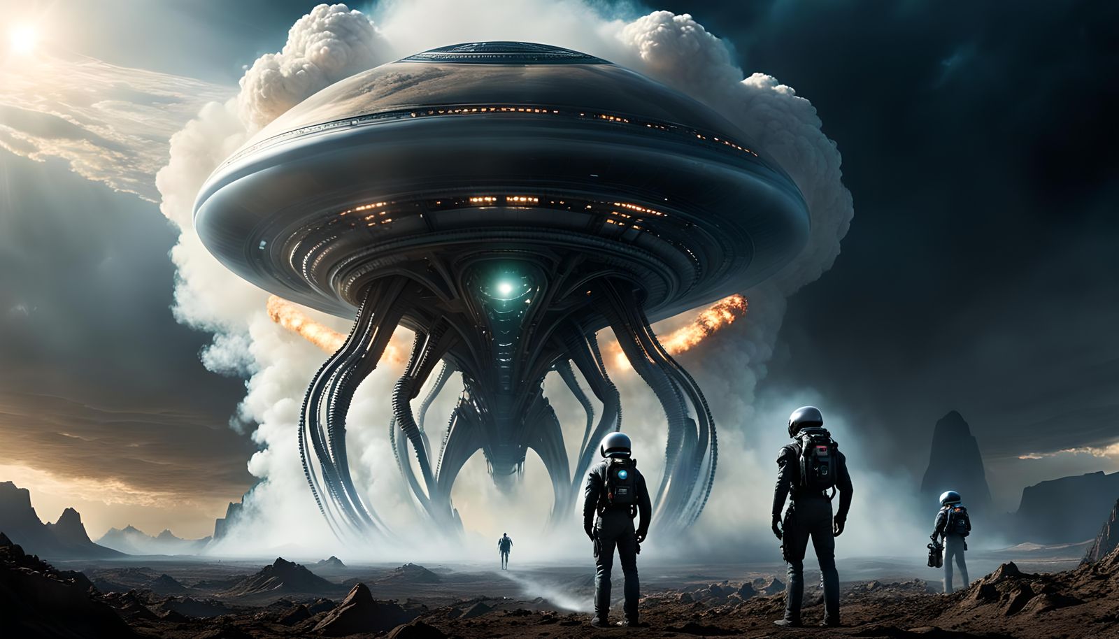 Hyperrealistic Aliens Arrive on Earth in Cosmic Horror Style