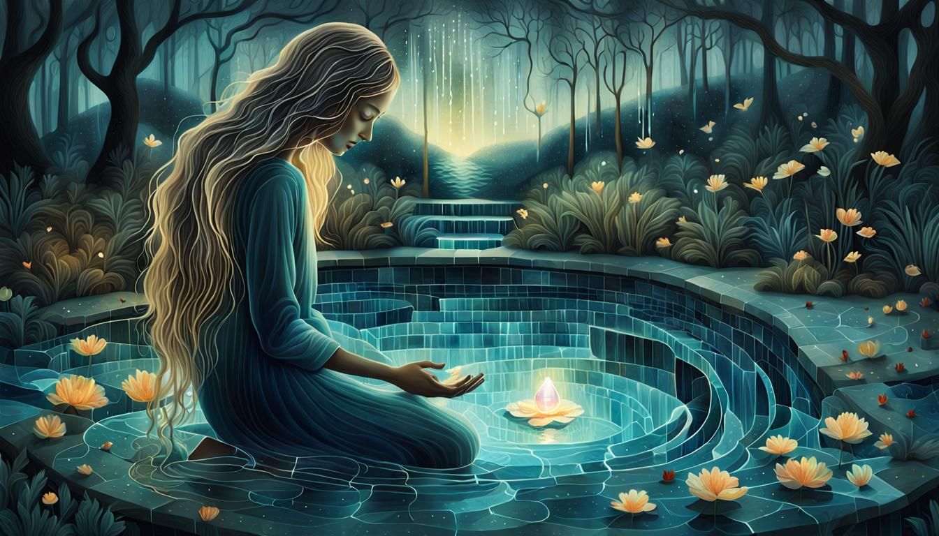 Glowing Bio Art Collage: Strength and Resilience