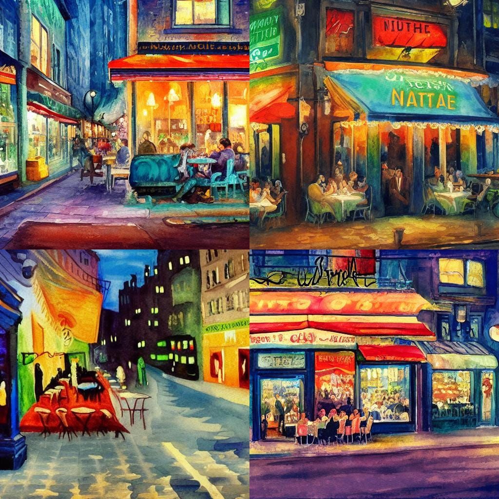 Gouache Night Scene: An Impressionist Masterpiece