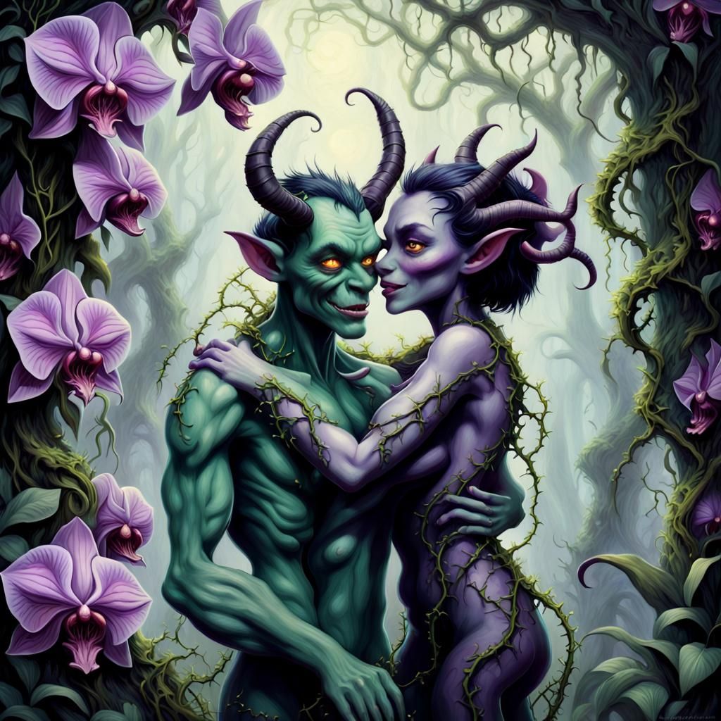 Cuddling Demon Couple #04