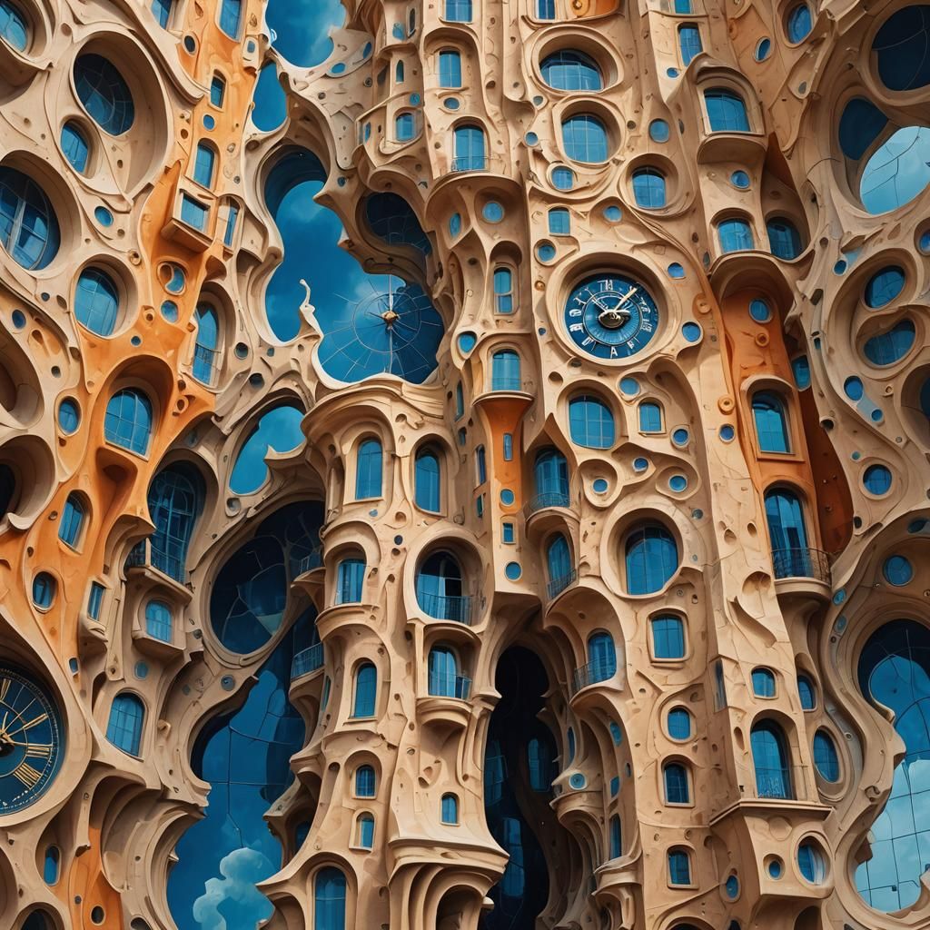 Surrealist Dreamlike Architecture in a Dali-esque Style