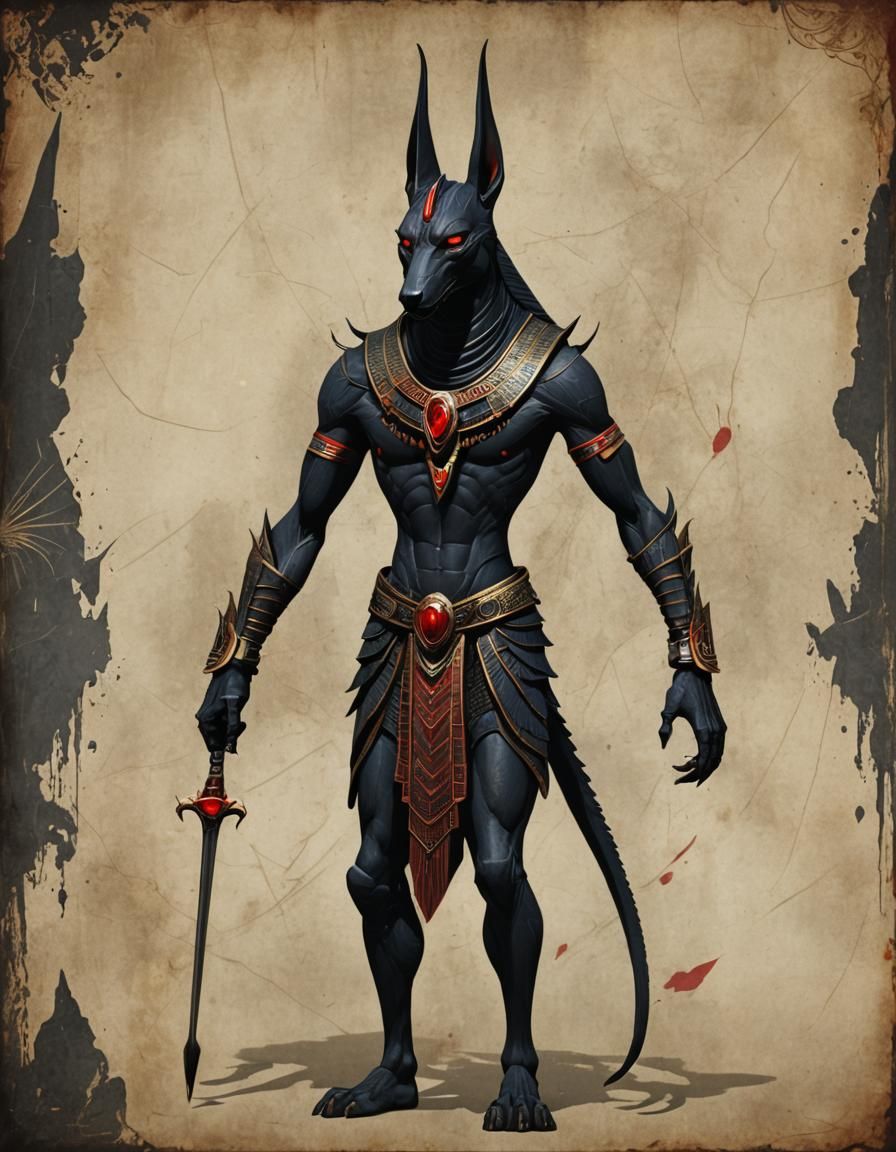 Fantasy Anubis with Red Eyes