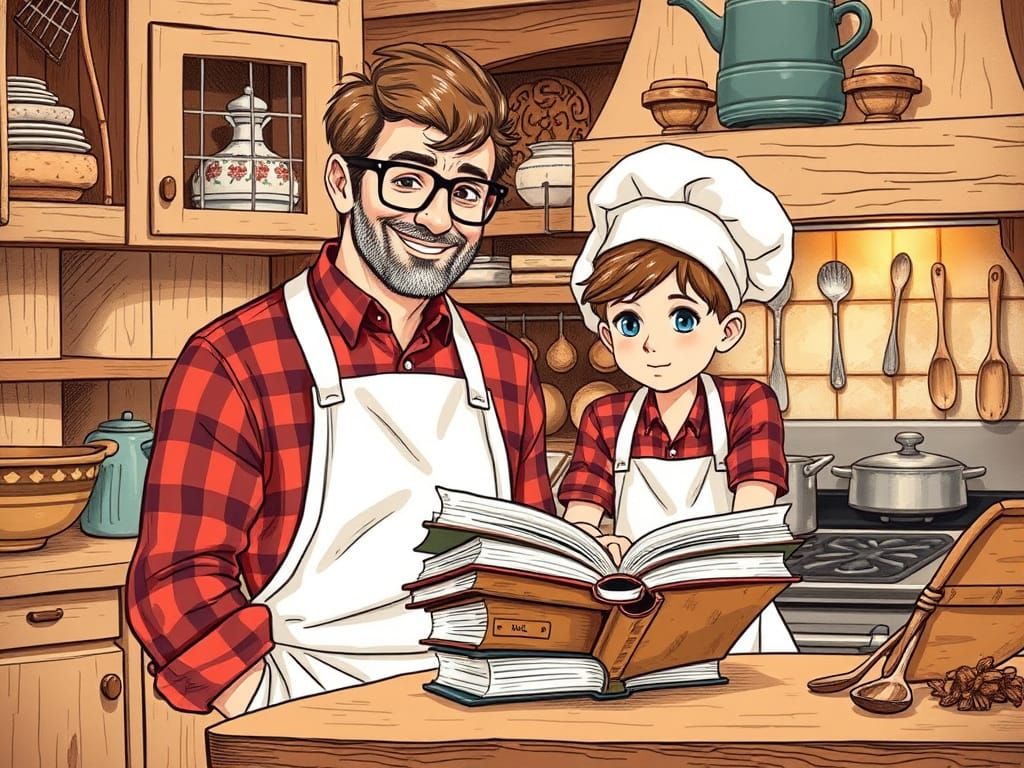 Warm Family Bonding in Rustic Kitchen