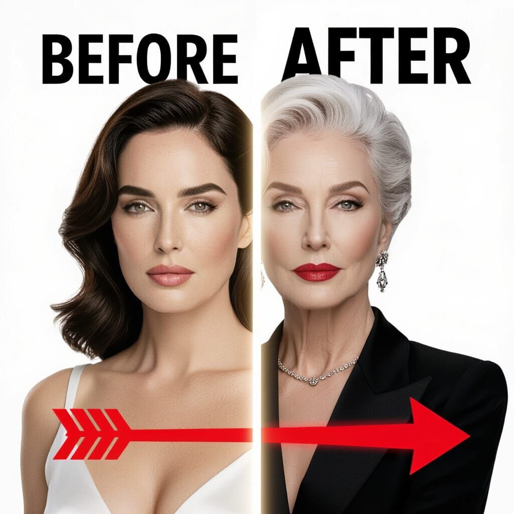 Monica Bellucci: Young vs. Glamorous Split Portrait