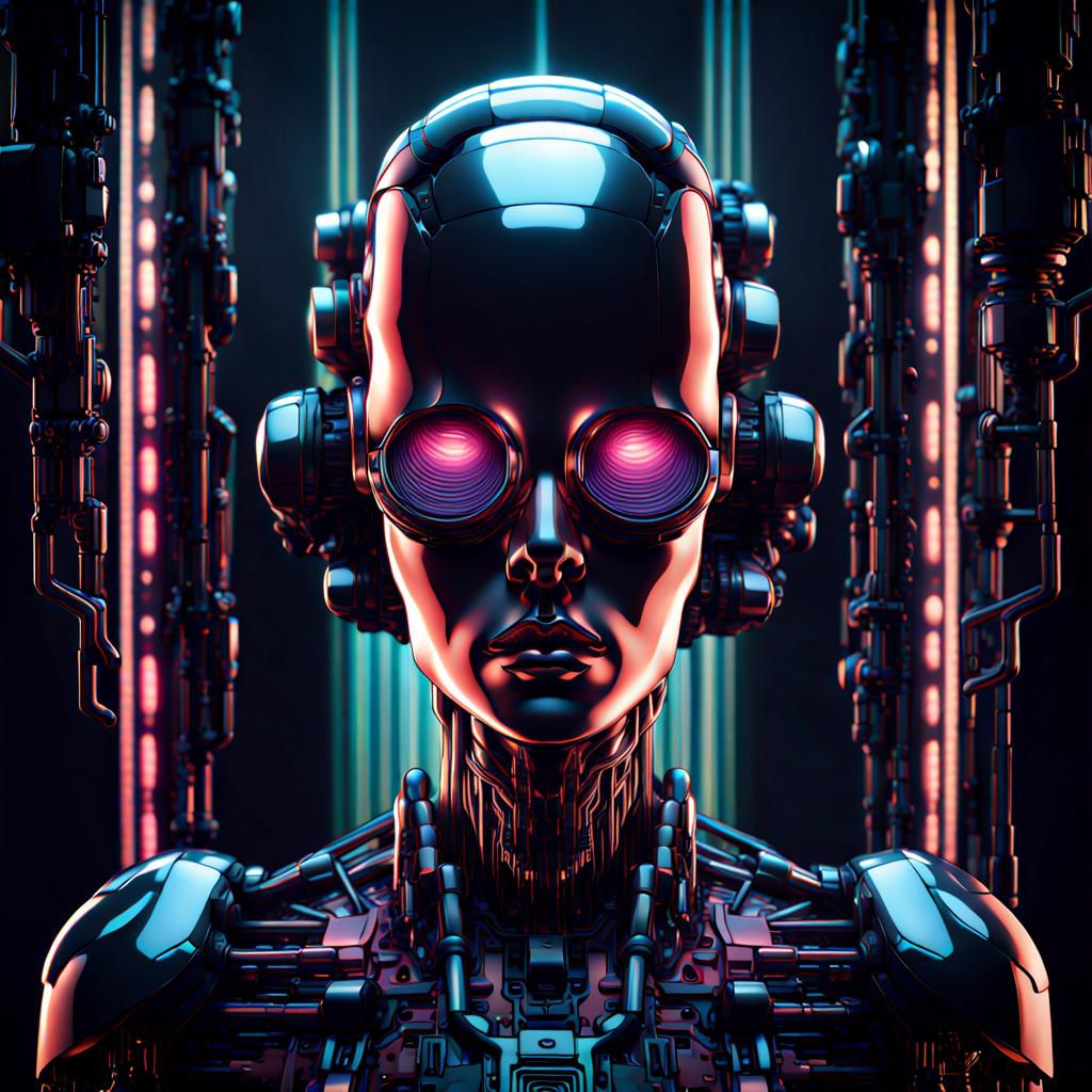 Nanobot Portrait: Intricate Sci-Fi Complexity