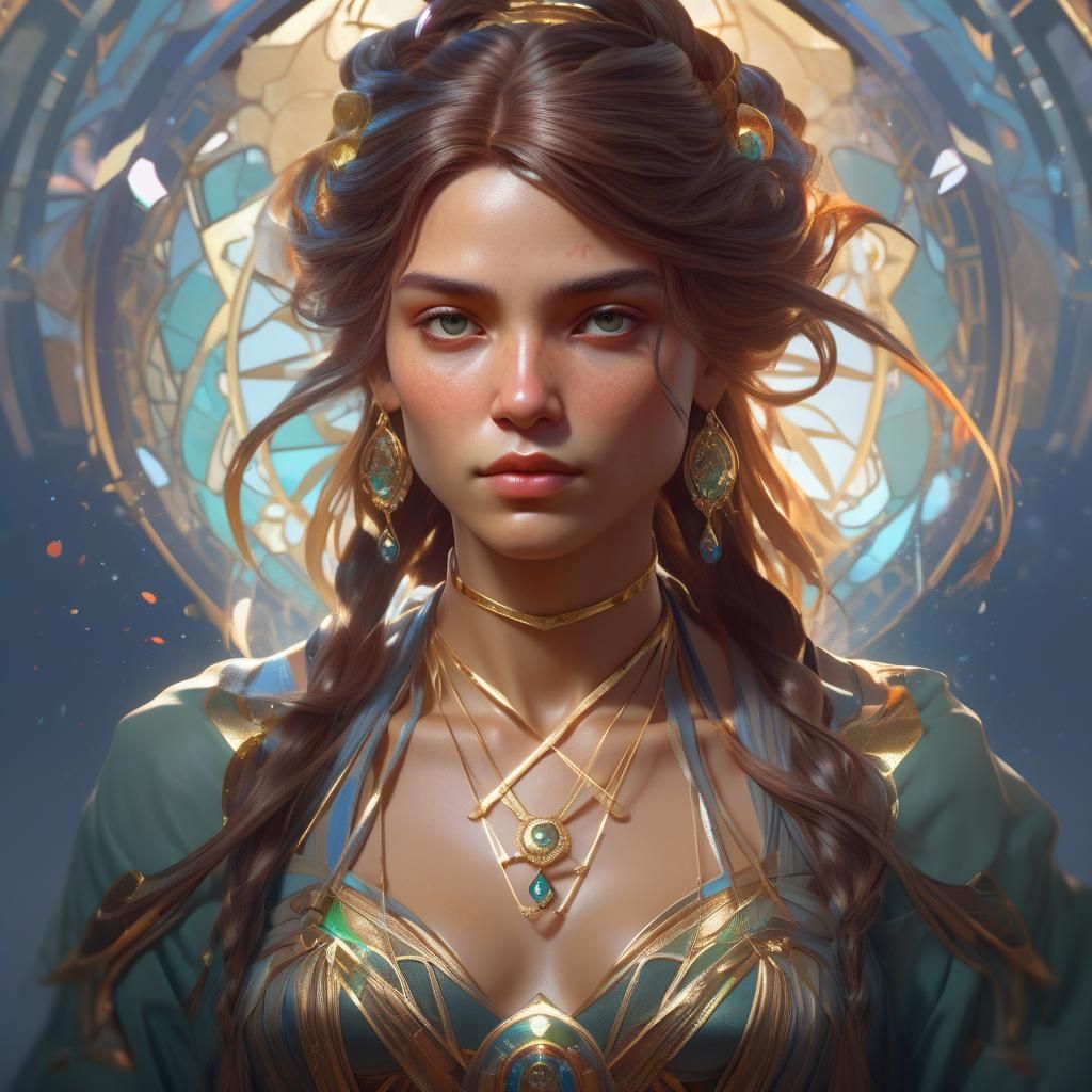 Goddess Portrait in Hyperdetailed Digital Art Style