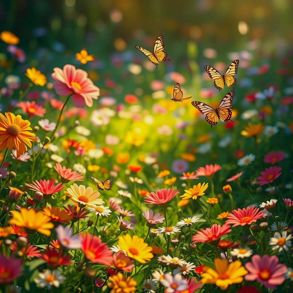 Vibrant Anime Garden Scene in Ultrafine Detail