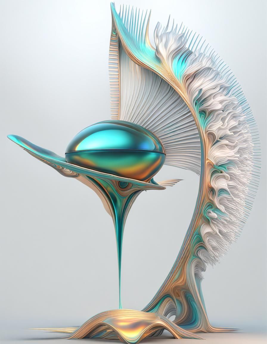 Geometric Abstract Art in Polychromatic 3D Render