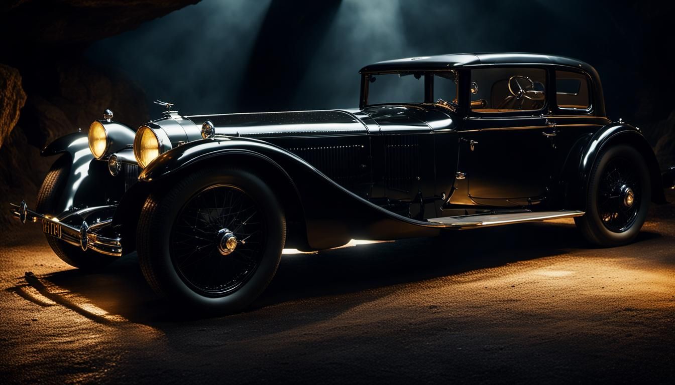 1929 Daimler Double Six Coupé in Batman Cave