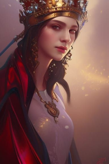 Medieval Queen Portrait in Hyperdetailed Digital Art
