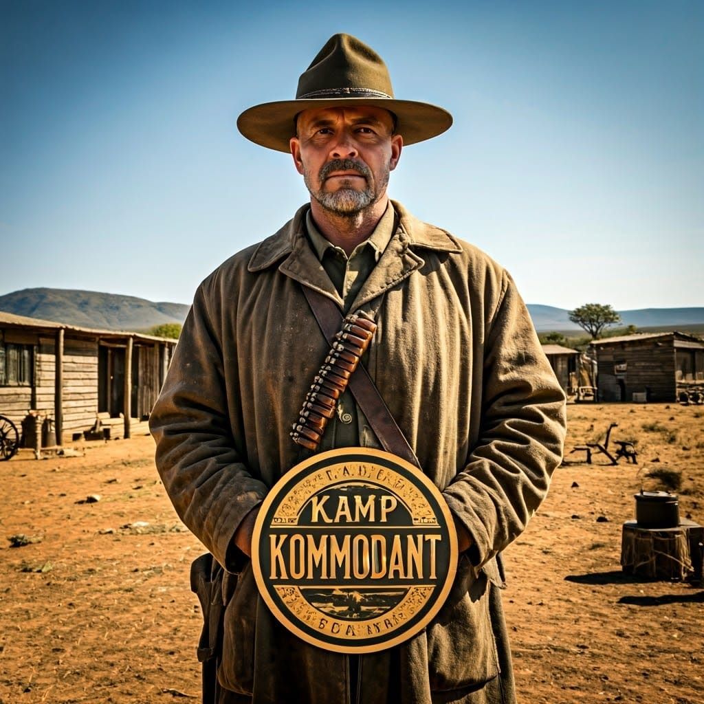 Boere Kryger Kamp Kommodant Standing Proud in the African Sa...