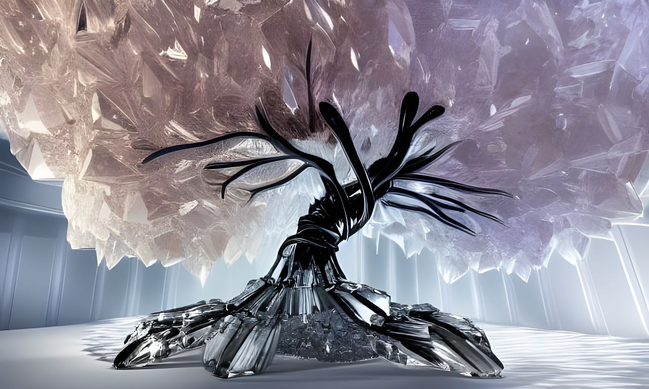 Intricate Crystal Watch Tree Fantasy Concept Art