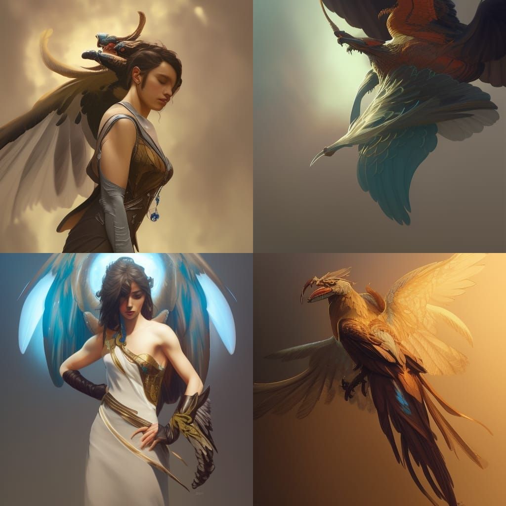 Detailed Gryphon Portrait in Hyperdetailed Style