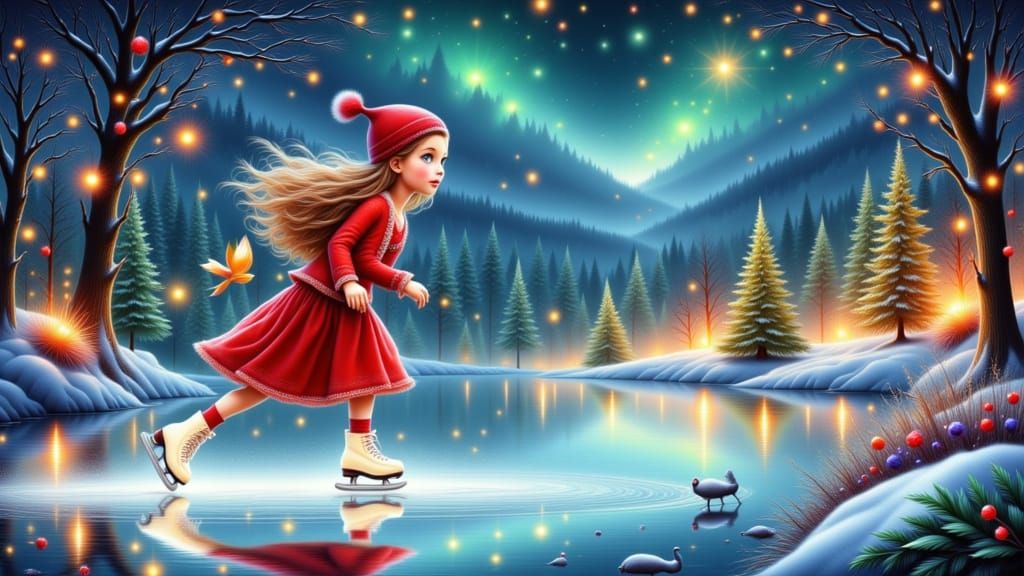 <lora:Fantastic nature:1.0> <lora:Fun Relief:1.0>skating  on...