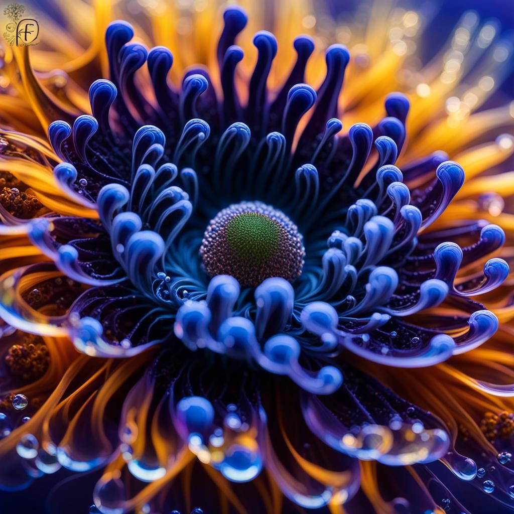 Flower in Bubble: Macro Art with Fractal Details