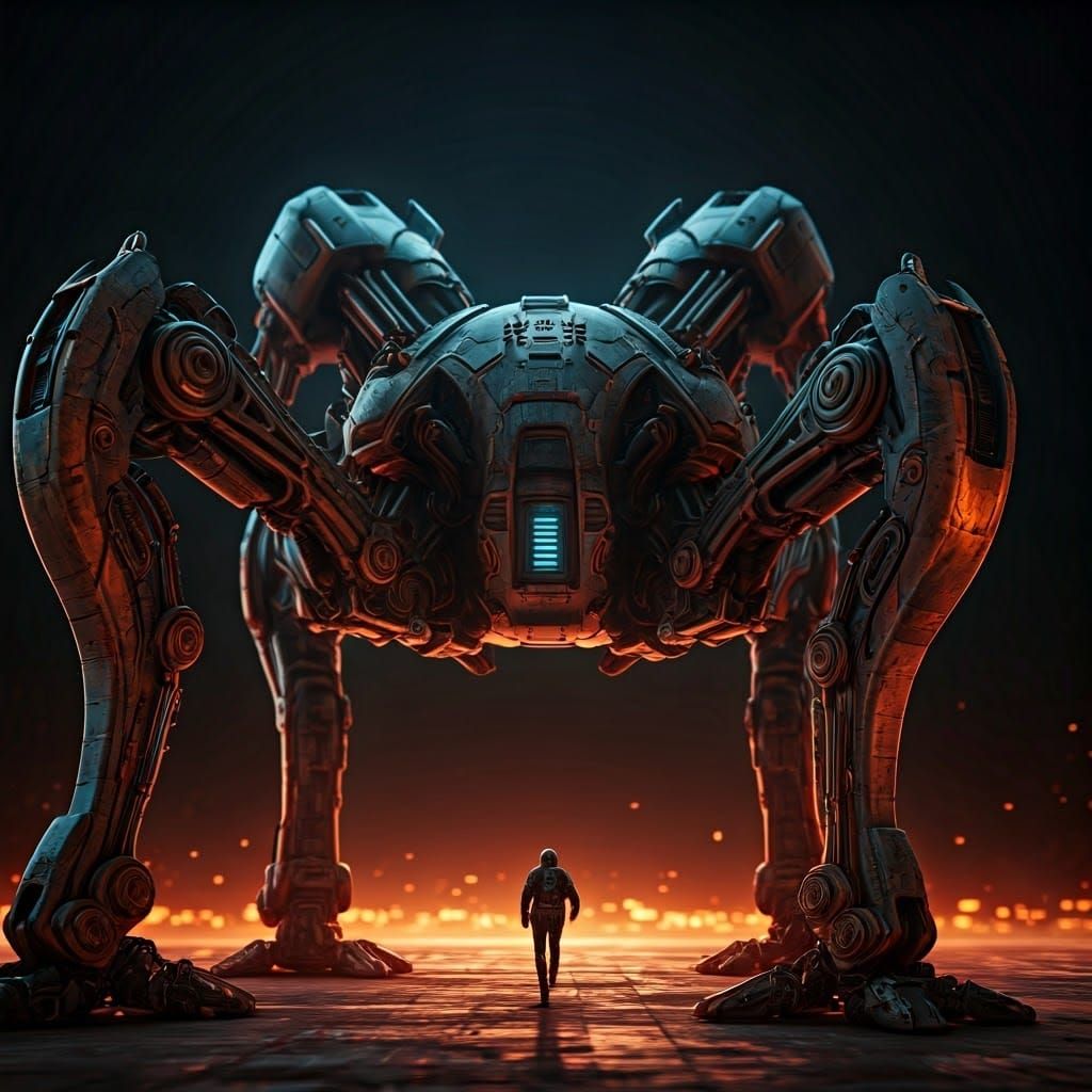 Futuristic 10mm Socket Running Away: Sci-Fi Art