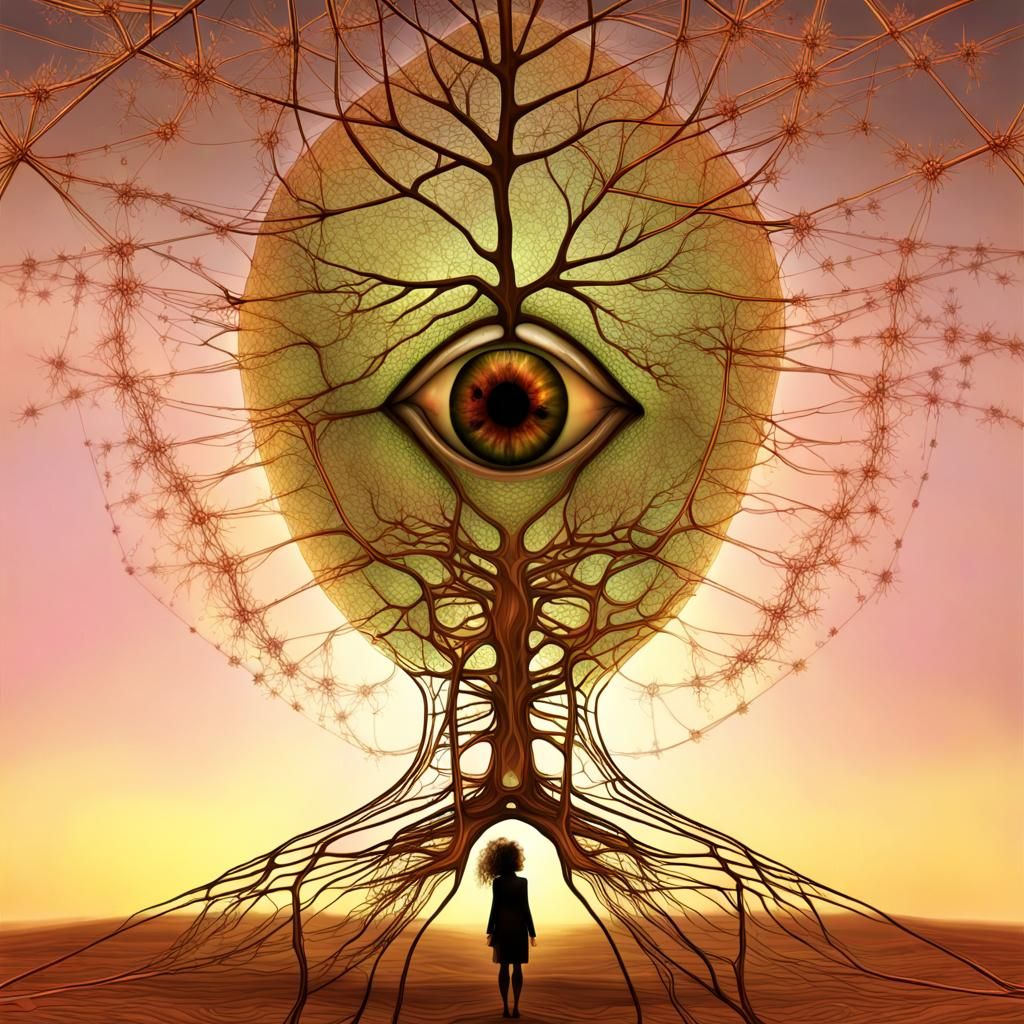 Abstract 4D Fractal Diagram with Silhouettes