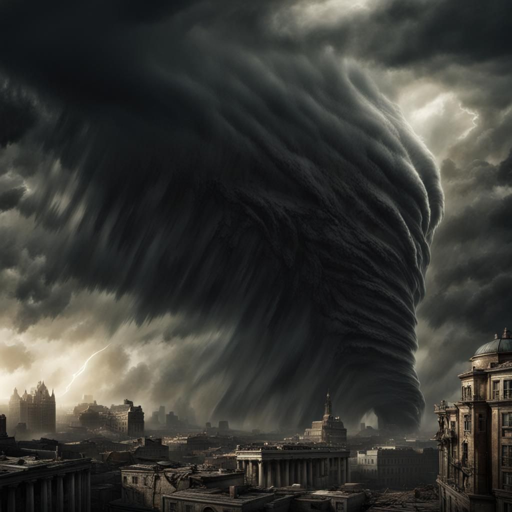 Dramatic Tornado Beast Digital Matte Painting