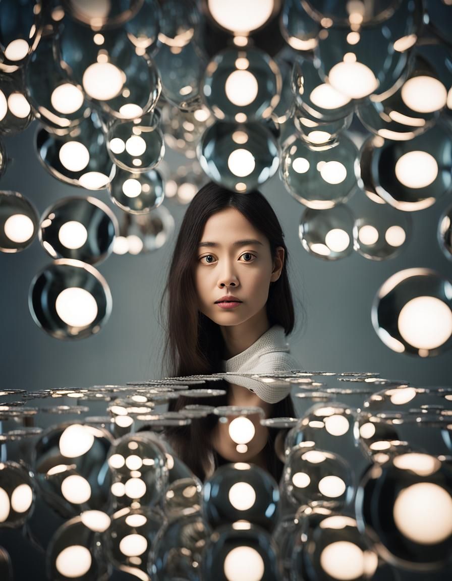 Woman in Infinite Mirrors: Fine Art Photography