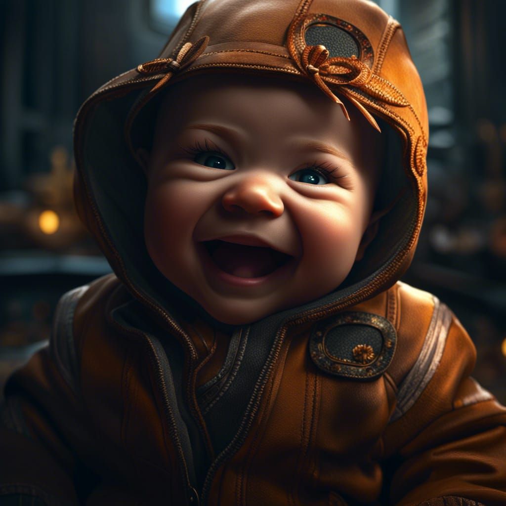 Psychopathic Baby Laugh: Hyperdetailed Concept Art