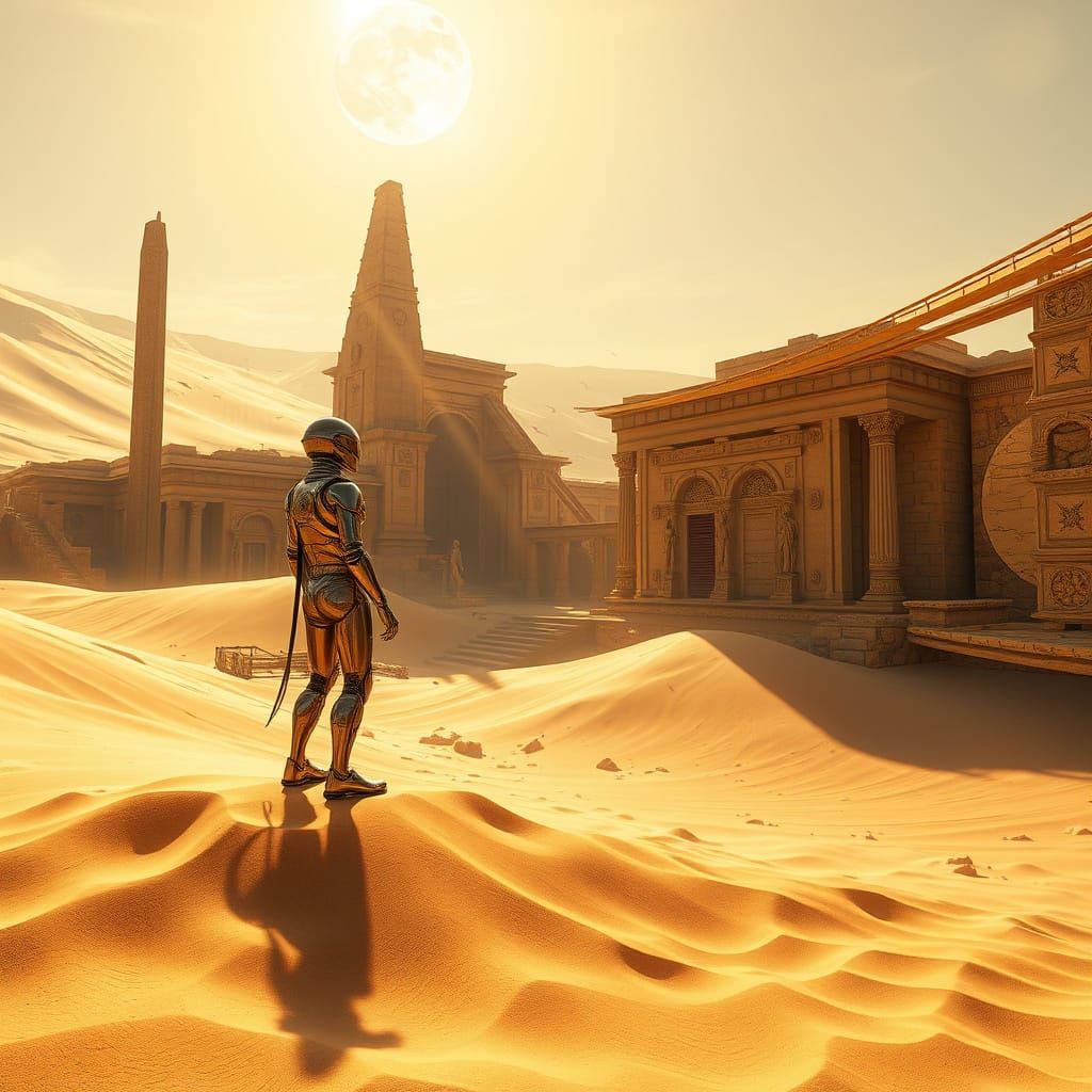 Lost Desert City Ruins Guarded by Ancient Automaton