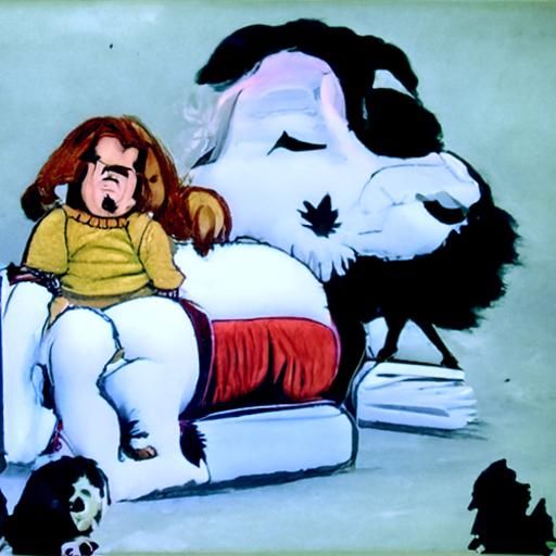 Cartoon: World's Fattest St. Bernard on Couch