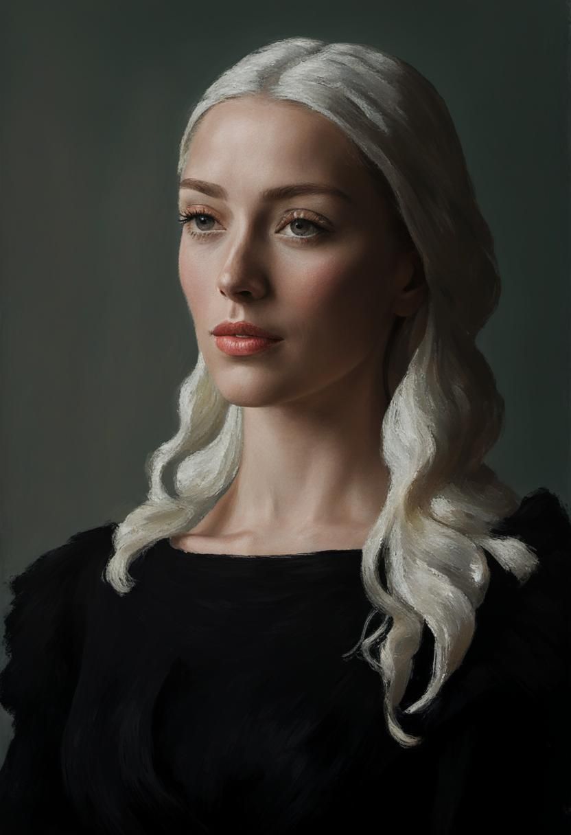 Stunning Woman in Post-Impressionist Impasto Oil Painting