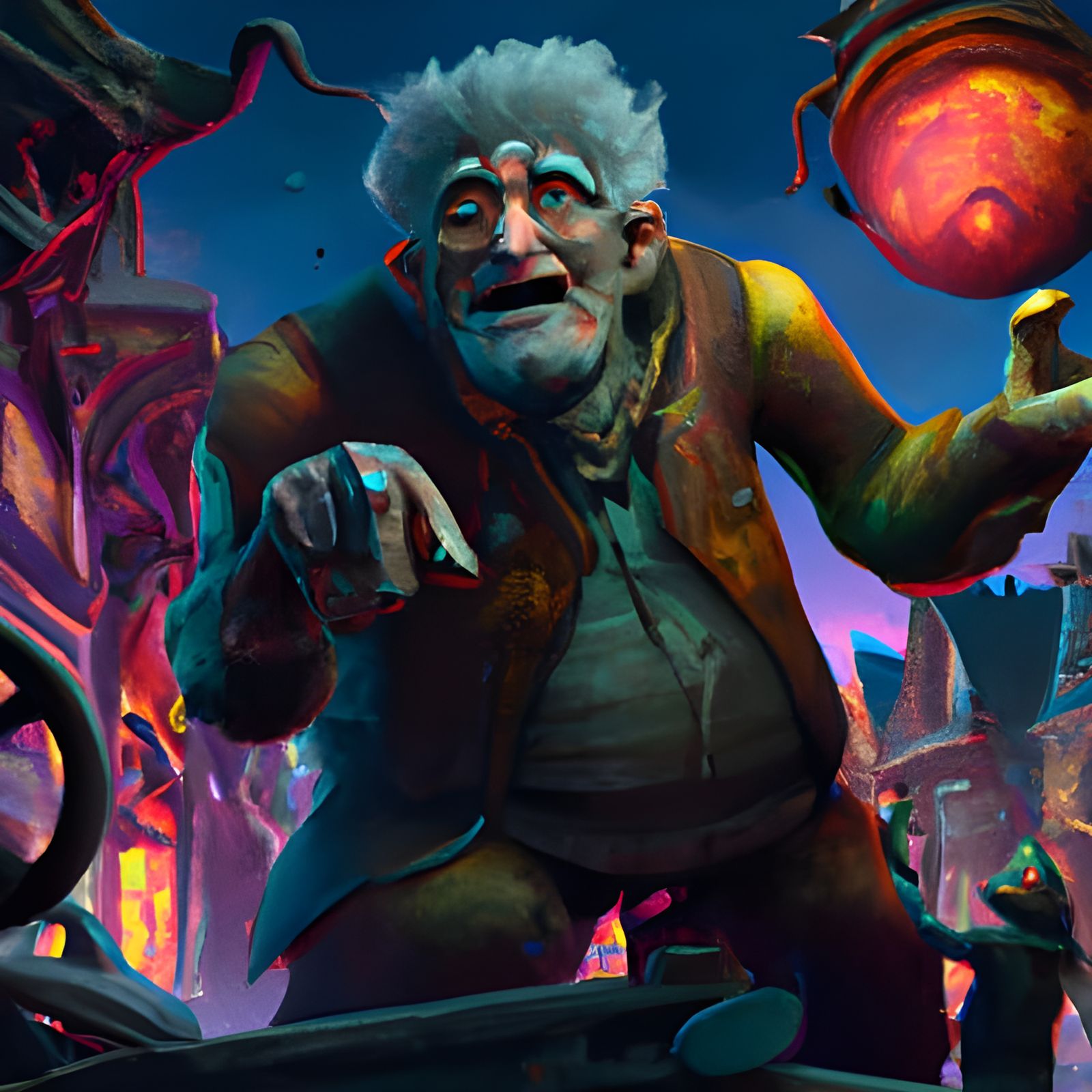 Horrific Creator in a 3D Digital Art Style