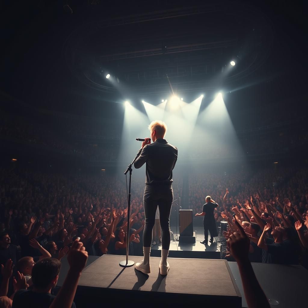 Singer on Stage in Cinematic Concert Film Style