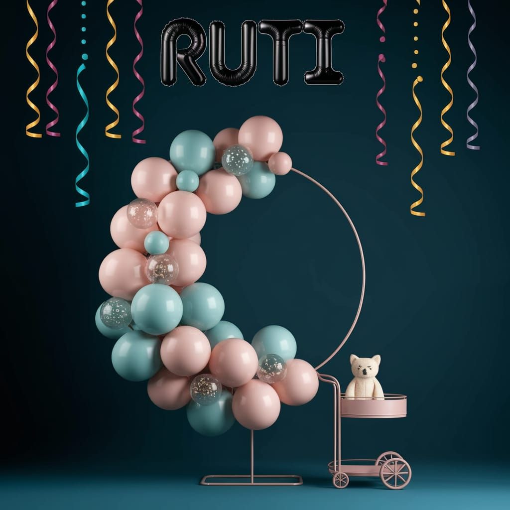 Luxurious Balloon Hoop in Elegant Pink and Teal
