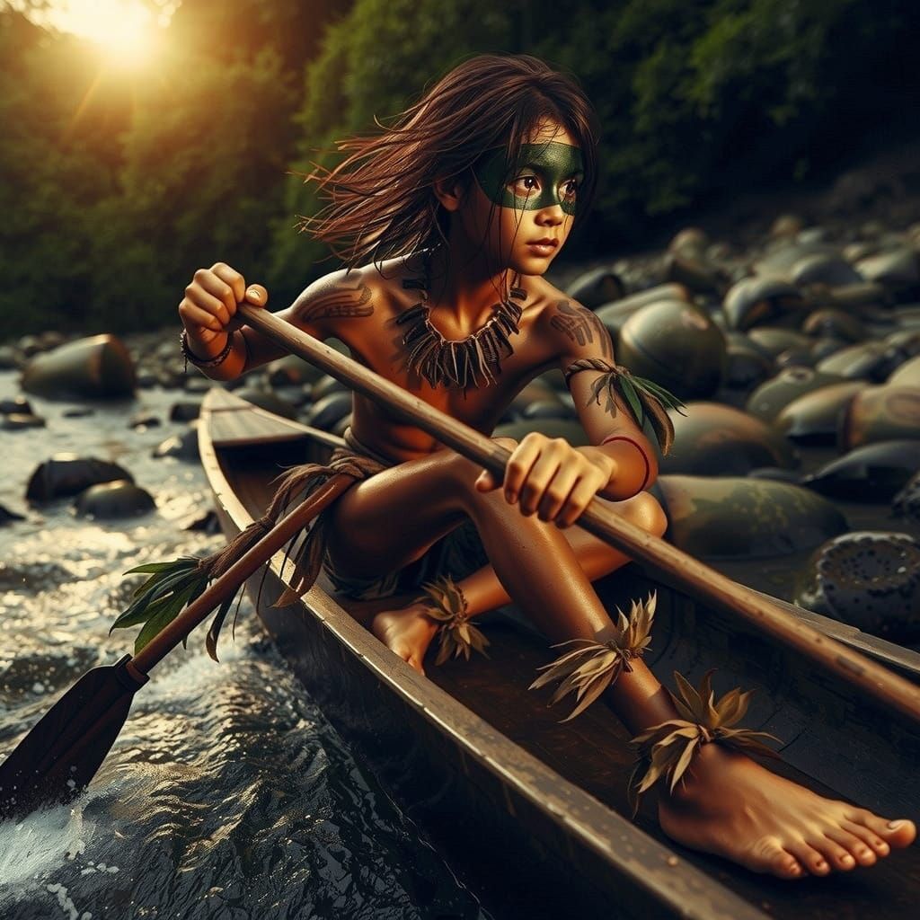 Idyllic Summer Afternoon on a Classic Canoe