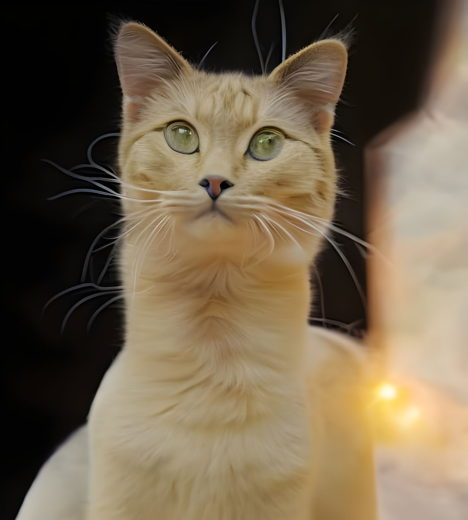 Cats on Antique Furniture with Dreamlike Lighting