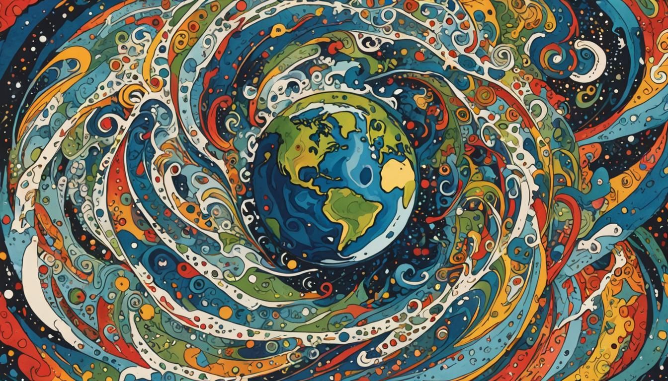 Abstract Earth Poster in Colored Inks