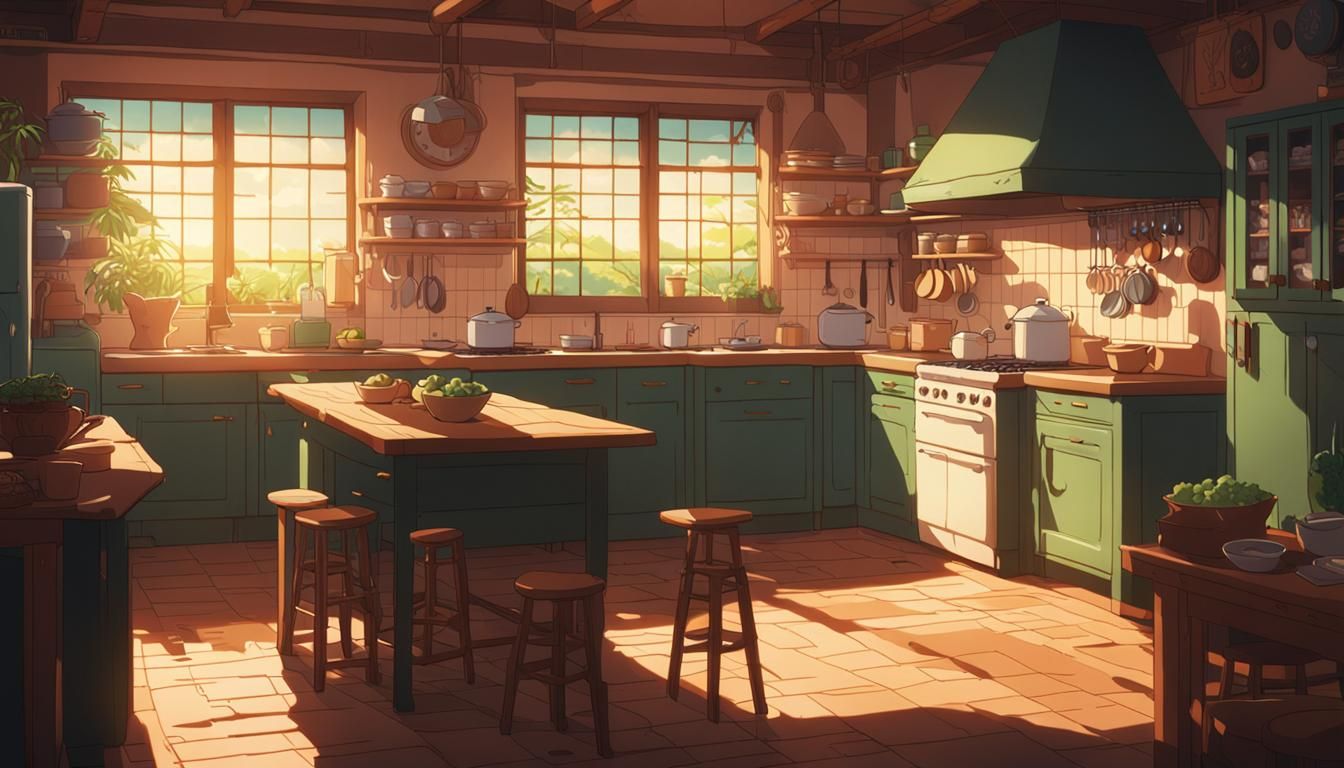 Ghibli-Style Kitchen: Anime Key Visual