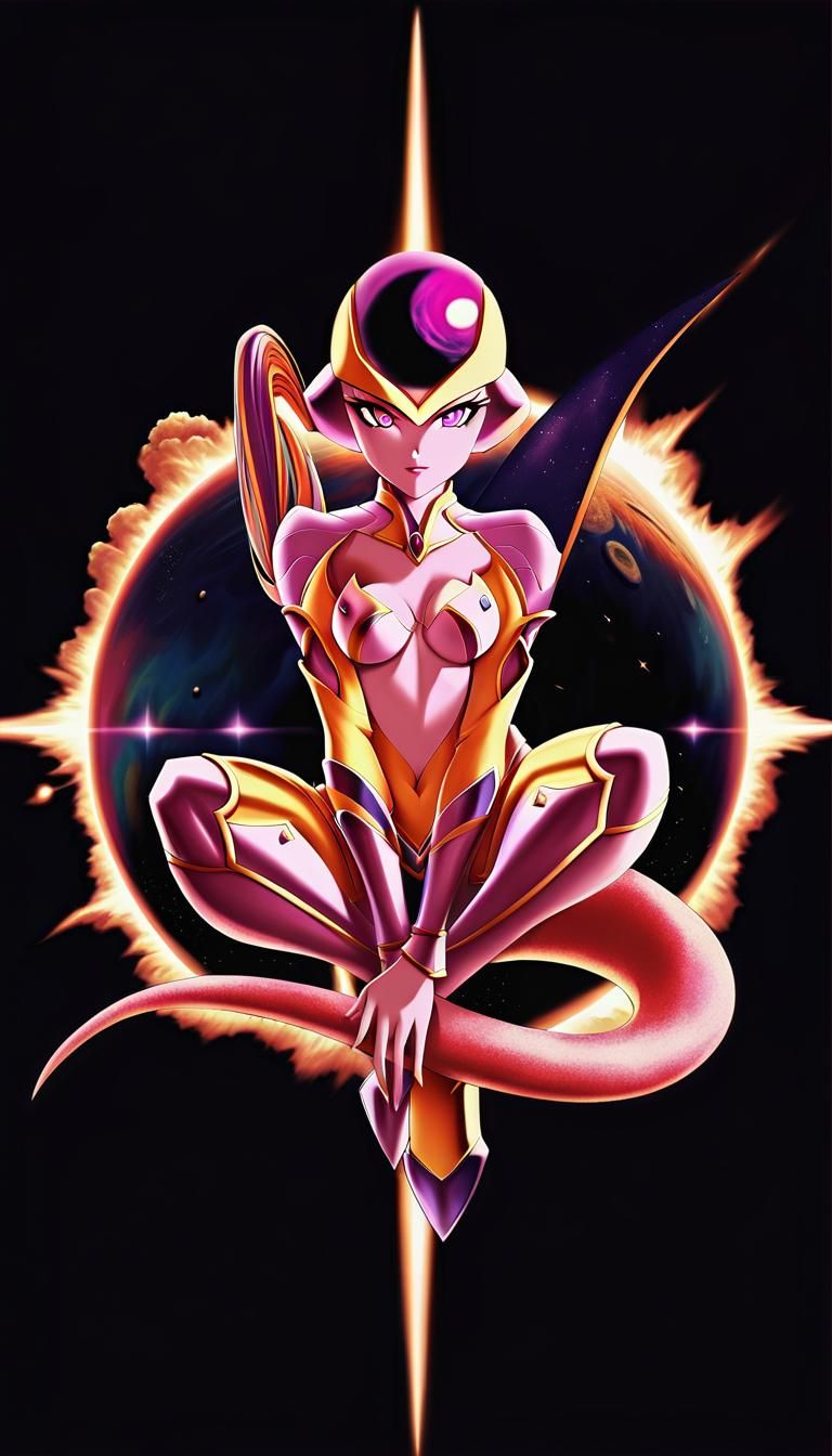 Sensual Female Frieza Warrior Illustration on Exploding Plan...