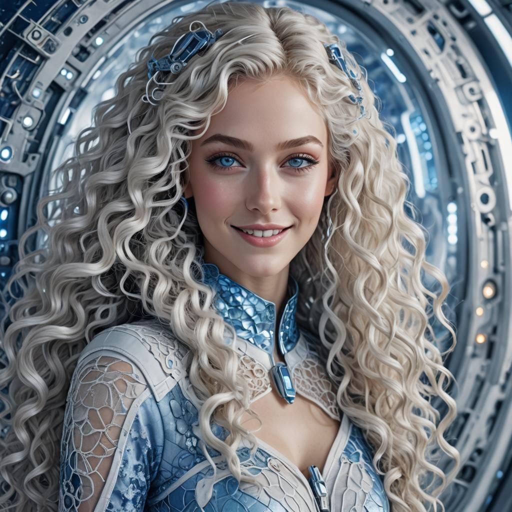 Futuristic Lady in Lace Space Suit