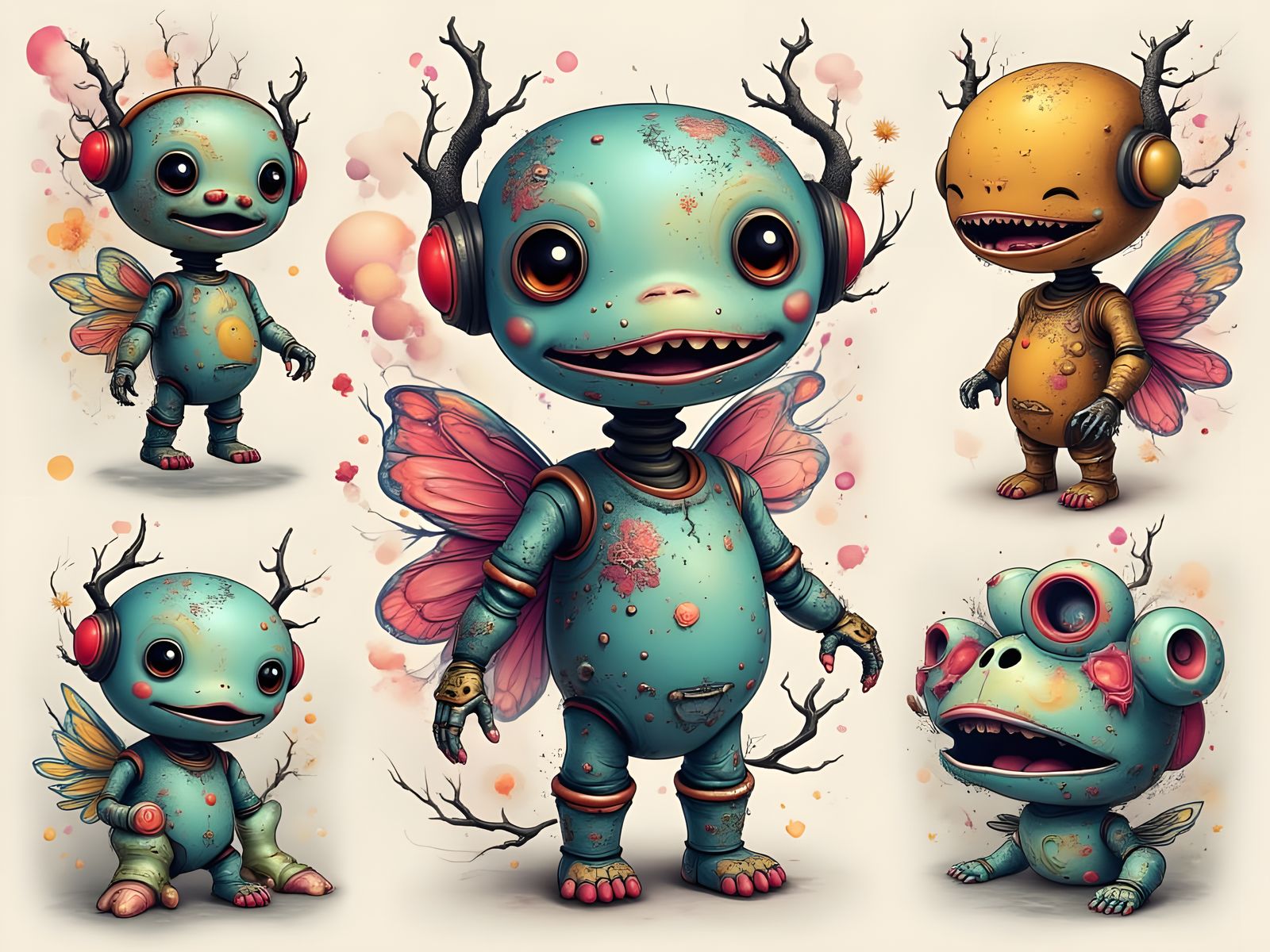 3D Robot Fairy Tattoo Designs in Vibrant Colors
