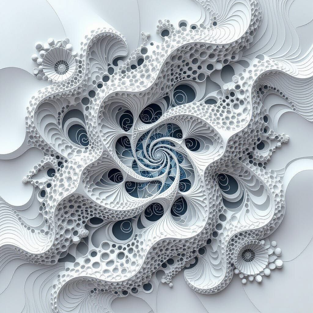 Abstract Vector Fractal in Futuristic Style