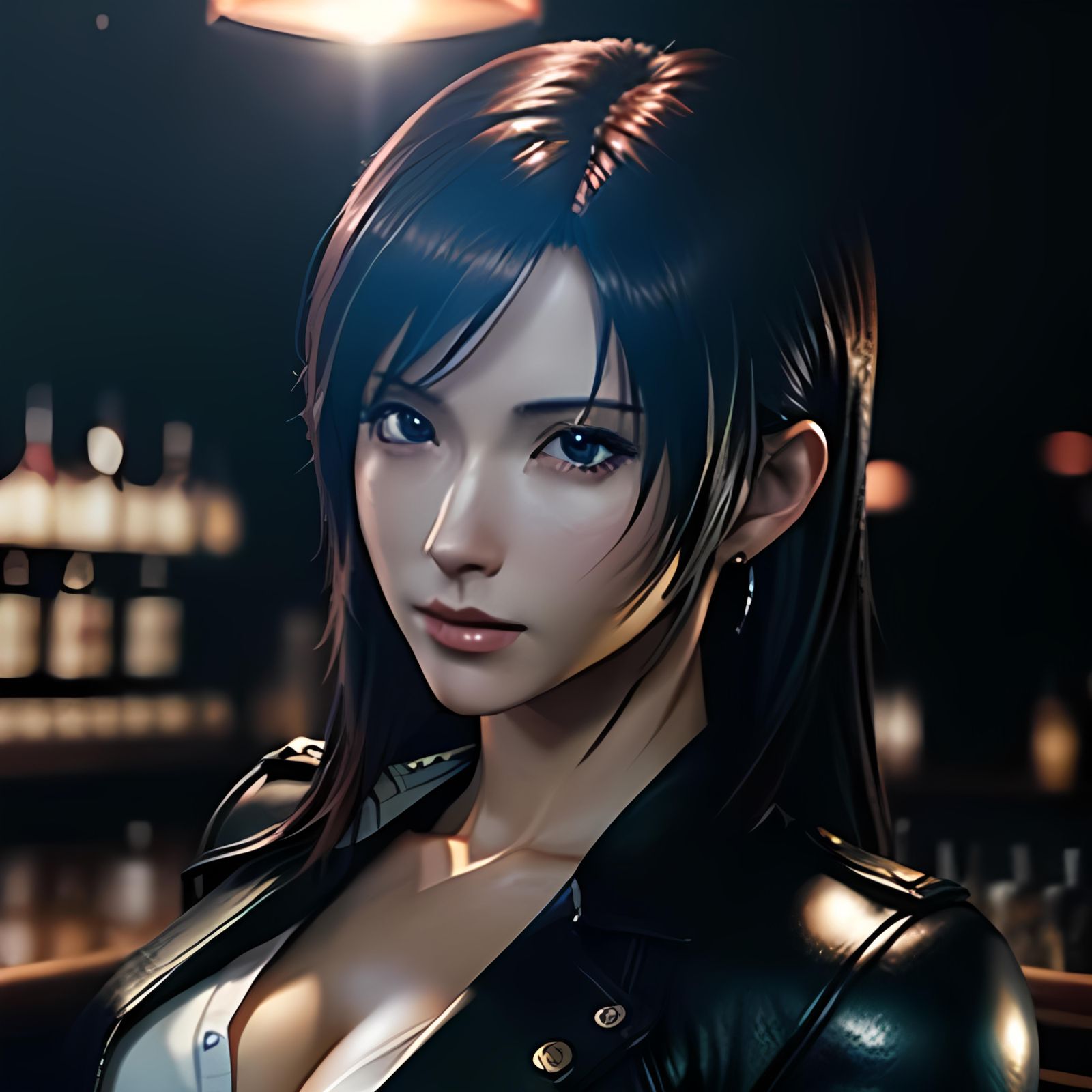 Tifa Lockhart as Bartender in Anime Key Visual Style
